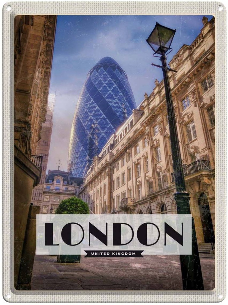 [LA-136590] Blechschild 40x30 cm London England Mittelalter Bild Bildmotiv Reisemotiv Abenteuer Reisen Urlaub