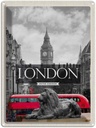 Blechschild 40x30 cm London England Urlaub Big-Ben schwarz weiß Bildmotiv Reisemotiv Abenteuer Reisen