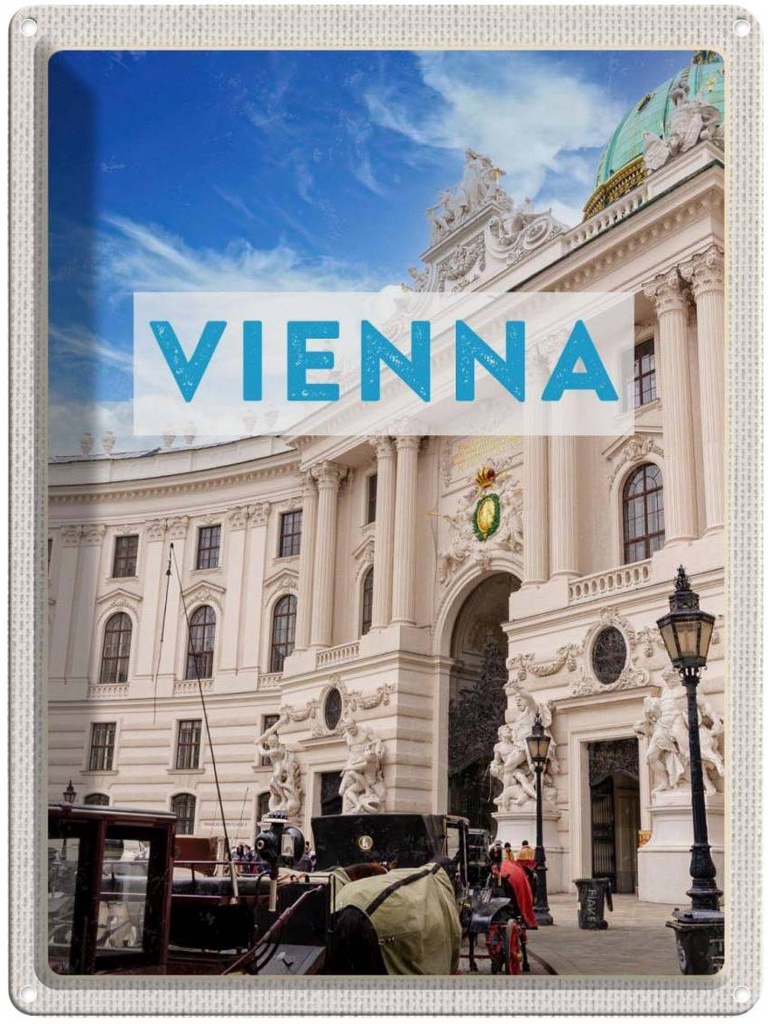 [LA-136661] Blechschild 40x30 cm Wien Österreich Häuser Architektur Reise Bildmotiv Reisemotiv Abenteuer Reisen Europa Urlaub