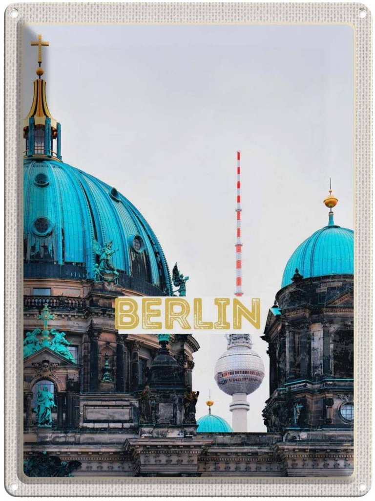 [LA-136696] Blechschild 40x30 cm Berlin Deutschland Fernseht Bildmotiv Reisemotiv Abenteuer Reisen Urlaub