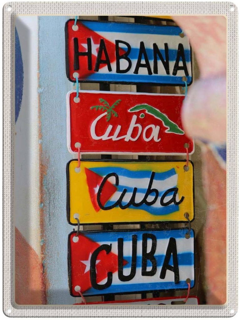 [LA-136728] Blechschild 40x30 cm Cuba Karibik Habana Bildmotiv Reisemotiv Abenteuer Reisen Amerika USA Urlaub