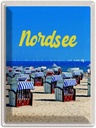 Blechschild 40x30 cm Nordsee Strand Strandkorb Meer Bildmotiv Reisemotiv Abenteuer Reisen Urlaub