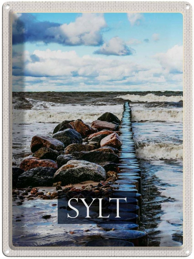 [LA-136928] Blechschild 40x30 cm Sylt Insel Reisen Deutschland Urlaub Strand Meer Ebbe und Flut Bildmotiv Reisemotiv Abenteuer