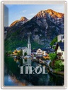 Blechschild 40x30 cm Tirol Stadt Urlaub am Wasser Gebirge Bildmotiv Reisemotiv Abenteuer Reisen Straße