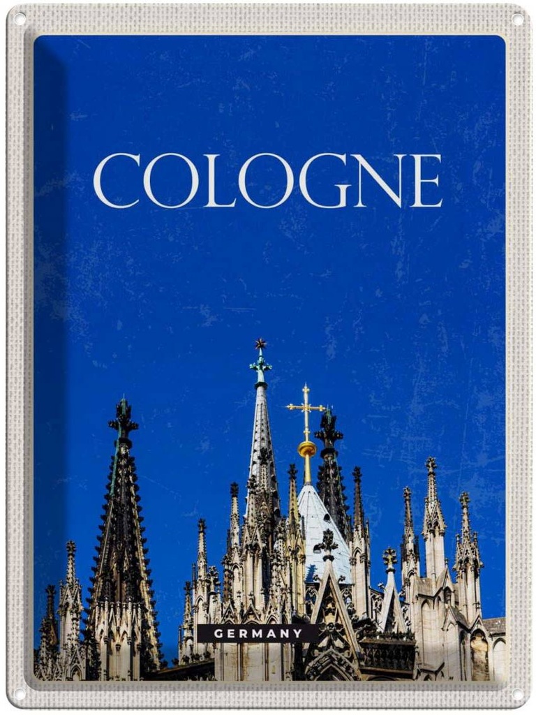 [LA-136989] Blechschild 40x30 cm Köln Deutschlad Urlaub Kölner Dom Kirche Bildmotiv Reisemotiv Abenteuer Reisen Deutschland