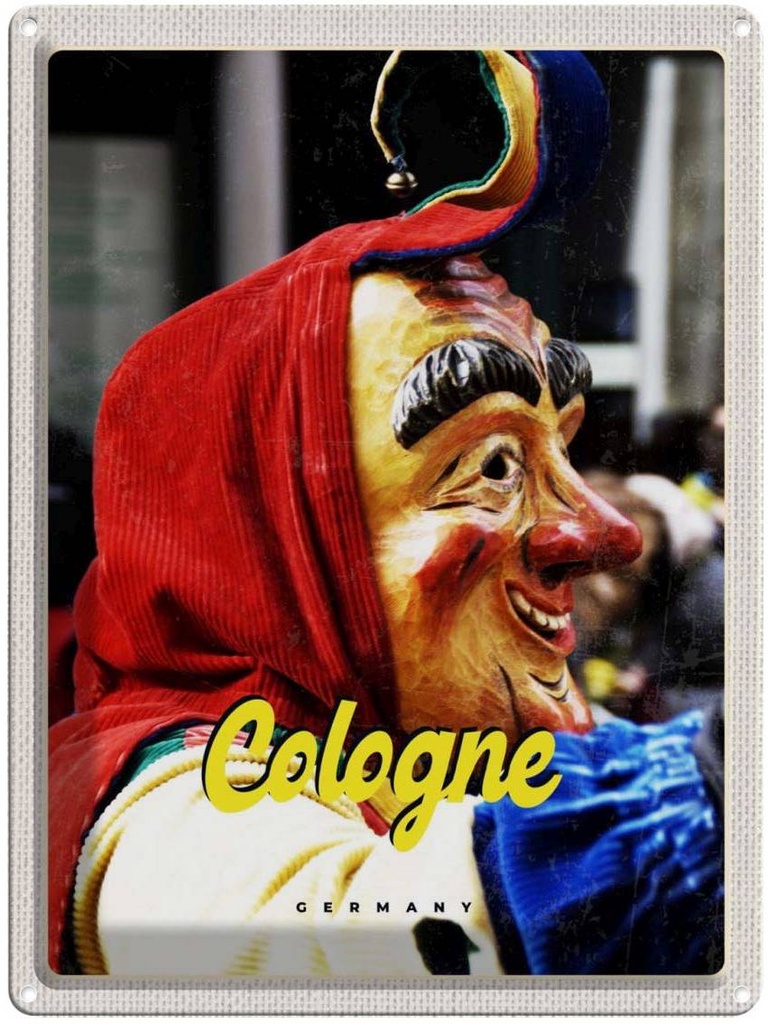[LA-136994] Blechschild 40x30 cm Köln Deutschland Karneval Verkleidung Bildmotiv Reisemotiv Abenteuer Reisen Urlaub