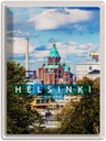 Blechschild 40x30 cm Helsinki Finnland Häuser Architektur Kirche Bildmotiv Reisemotiv Abenteuer Reisen Europa Urlaub