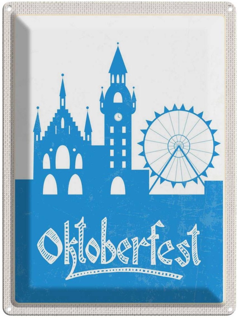 [LA-137121] Blechschild 40x30 cm München Oktoberfest Riesenras blau Deutschland Feiern Party