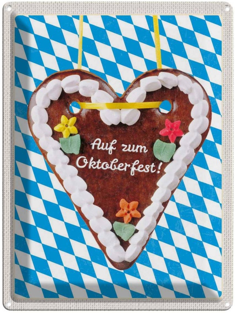 [LA-137131] Blechschild 40x30 cm München Oktoberfest Lebkuchen Feier Deutschland Feiern Party