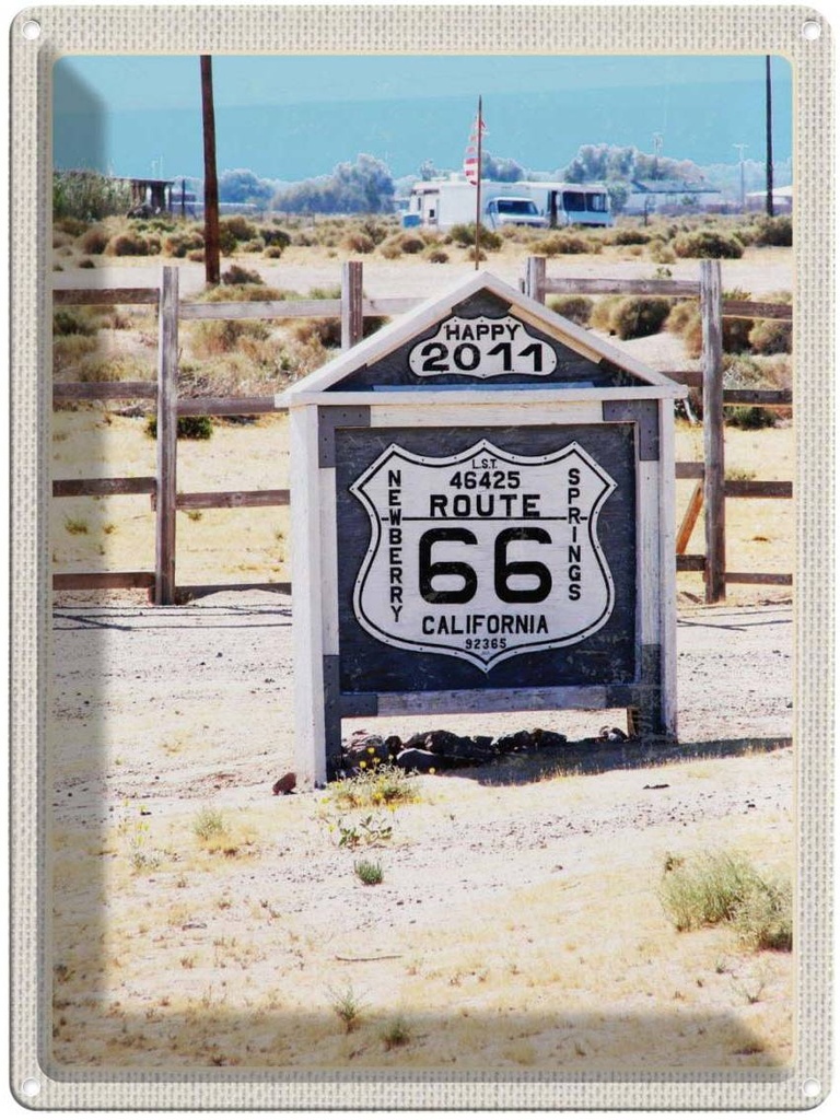 [LA-137148] Blechschild 40x30 cm Amerika USA Urlaub Route 66 California 2011 Bildmotiv Reisemotiv Abenteuer Reisen
