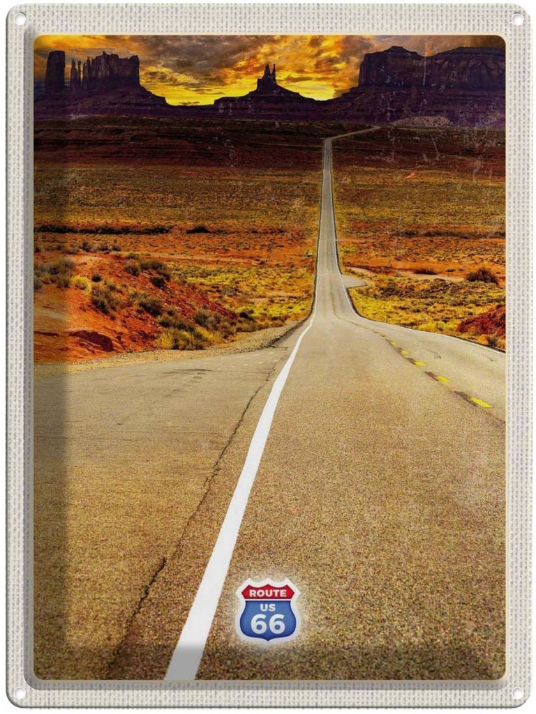 [LA-137151] Blechschild 40x30 cm Amerika USA Urlaub Route 66 Straße Gebirge Bildmotiv Reisemotiv Abenteuer Reisen