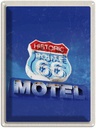 Blechschild 40x30 cm Amerika USA Urlaub Route 66 Historic Motel Bildmotiv Reisemotiv Abenteuer Reisen
