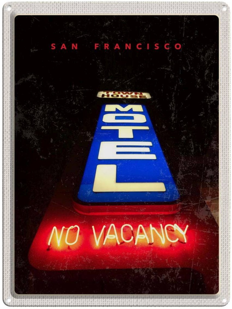 [LA-137170] Blechschild 40x30 cm San Francisco USA Urlaub Motel Town House Bildmotiv Reisemotiv Abenteuer Reisen Amerika