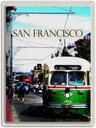 Blechschild 40x30 cm San Francisco Urlaub Menschen Straßenbahn Bildmotiv Reisemotiv Abenteuer Reisen Amerika USA