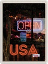 Blechschild 40x30 cm Amerika Open USA Urlaub Kaffee Kuchen Gerichte Bildmotiv Reisemotiv Abenteuer Reisen