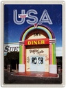 Blechschild 40x30 cm Amerika USA Urlaub Peggy Sues Restaurant Bildmotiv Reisemotiv Abenteuer Reisen