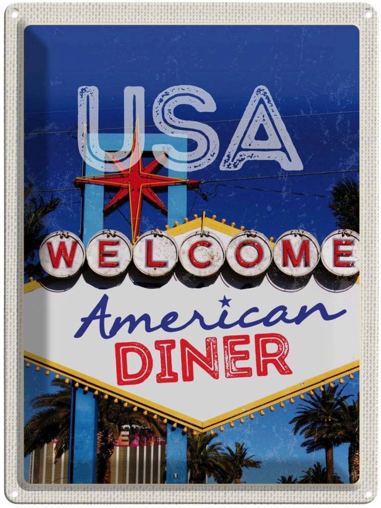 [LA-137251] Blechschild 40x30 cm Amerika Los USA Urlaub Angeles Spielhalle Party Bildmotiv Reisemotiv Abenteuer Reisen
