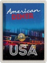 Blechschild 40x30 cm USA Broklyn Urlaub Restaurant Diner Essen Bildmotiv Reisemotiv Abenteuer Reisen Amerika