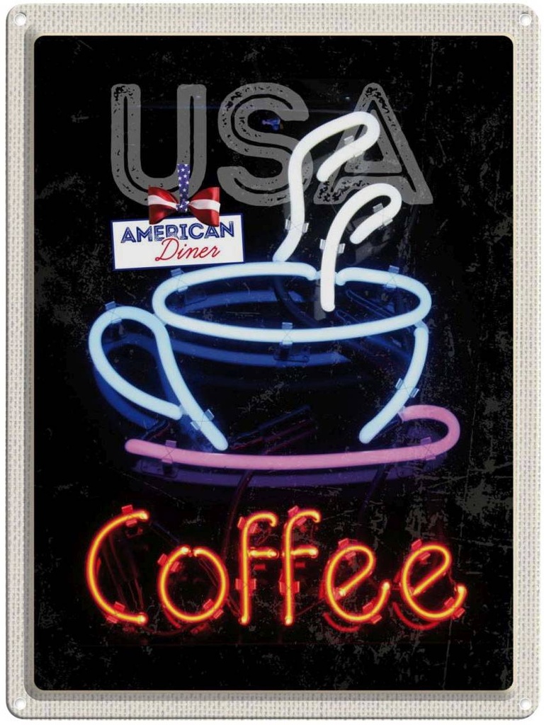 [LA-137254] Blechschild 40x30 cm USA Amerika Urlaub Kaffee Tee Kuchen Bildmotiv Reisemotiv Abenteuer Reisen