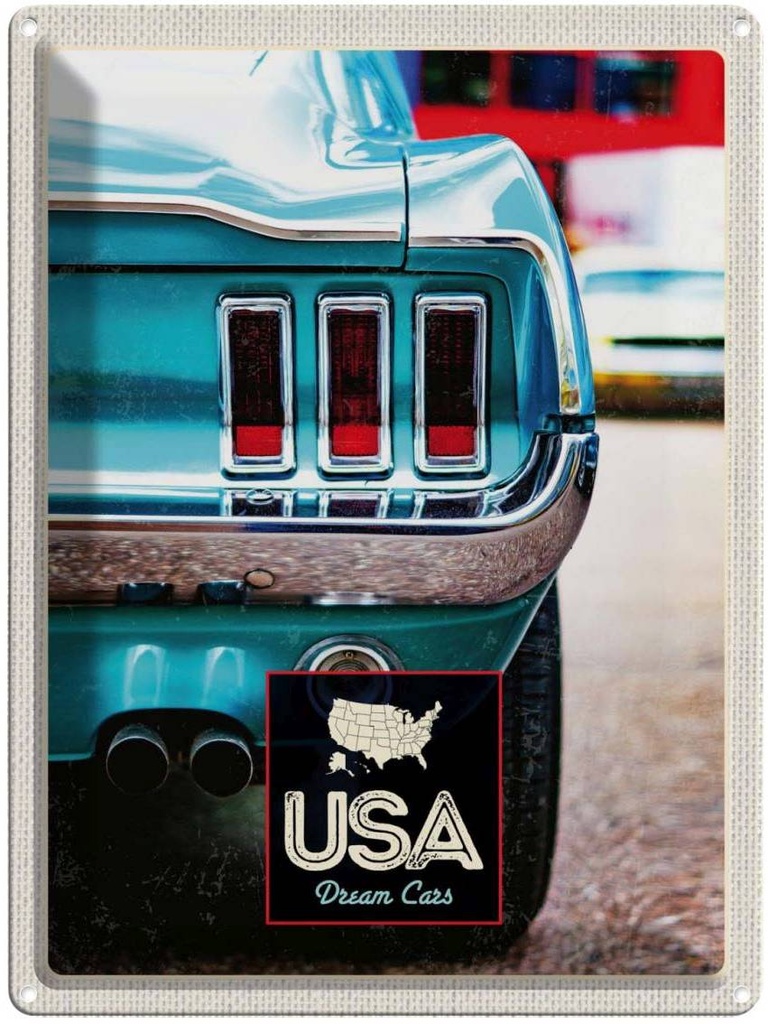 [LA-137265] Blechschild 40x30 cm USA altes Urlaub Fahrzeug Oldtimer Bildmotiv Reisemotiv Abenteuer Reisen Amerika