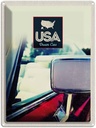 Blechschild 40x30 cm Amerika Fahrzeug USA Urlaub Spiegel rot Gemälde Bildmotiv Reisemotiv Abenteuer Reisen