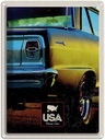 Blechschild 40x30 cm Amerika Oldtimer Urlaub USA gelb Bildmotiv Reisemotiv Abenteuer Reisen