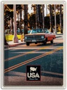 Blechschild 40x30 cm Amerika Oldtimer USA Urlaub Straße Caprio rot Bildmotiv Reisemotiv Abenteuer Reisen