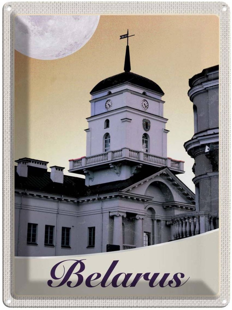 [LA-137289] Blechschild 40x30 cm Belarus Architektur Gebäude Bildmotiv Reisemotiv Abenteuer Reisen Europa Urlaub Häuser