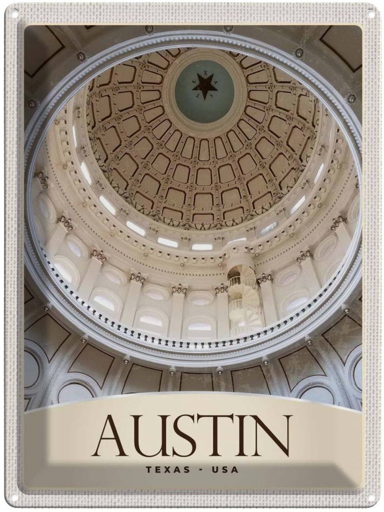 [LA-137294] Blechschild 40x30 cm Austin Texas USA Urlaub Amerika Architektur Bildmotiv Reisemotiv Abenteuer Reisen
