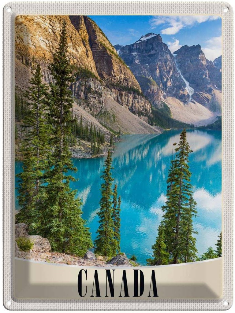 [LA-137325] Blechschild 40x30 cm Kanada Europa USA Urlaub Schnee Winter Meer Bildmotiv Reisemotiv Abenteuer Reisen Amerika