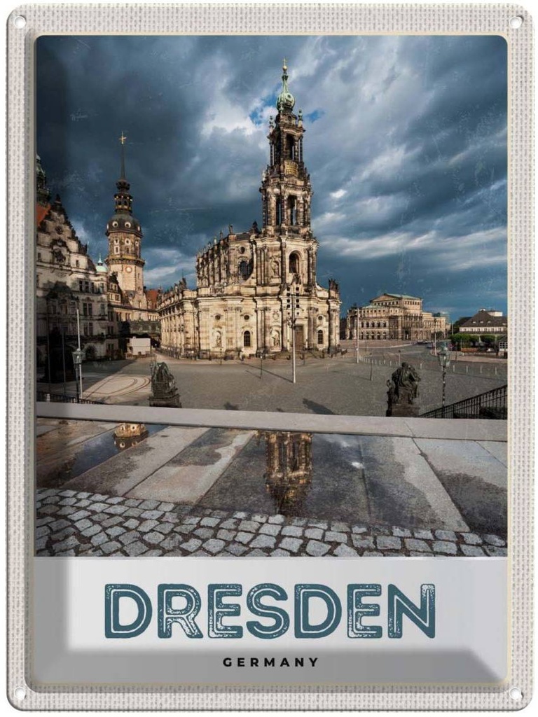[LA-137329] Blechschild 40x30 cm Dresden Deutschland Architektur Stadt Bildmotiv Reisemotiv Abenteuer Reisen Urlaub