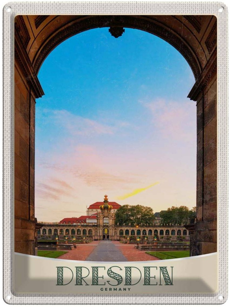 [LA-137331] Blechschild 40x30 cm Dresden Deutschland Garten Architektur Bildmotiv Reisemotiv Abenteuer Reisen Urlaub