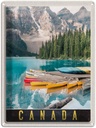 Blechschild 40x30 cm Kanada Europa USA Urlaub Meer Gebirge Boot Bildmotiv Reisemotiv Abenteuer Reisen Amerika