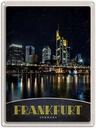 Blechschild 40x30 cm Frankfurt Deutschalnd Nacht Brücke Bildmotiv Reisemotiv Abenteuer Reisen Deutschland Urlaub
