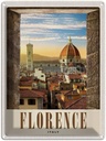 Blechschild 40x30 cm Florence Altstadt Häuser Architektur Kirche Bildmotiv Reisemotiv Abenteuer Reisen Europa Urlaub