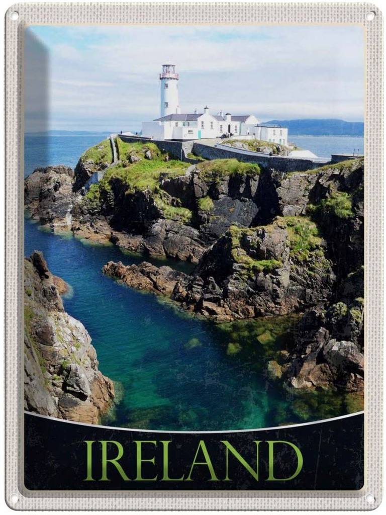 [LA-137375] Blechschild 40x30 cm Irland Inselstaat Urlaub Westeuropa Meer Bildmotiv Reisemotiv Essen Trinken Abenteuer Reisen