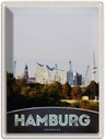 Blechschild 40x30 cm Hamburg Stadt Urlaub Deutschland Hafen Natur Bildmotiv Reisemotiv Abenteuer Reisen