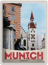 Blechschild 40x30 cm München Aussicht Architektur Stadt Bildmotiv Reisemotiv Abenteuer Reisen Deutschland Urlaub