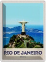 Blechschild 40x30 cm Brasilien Amerika Urlaub Christus Statuee Bildmotiv Reisemotiv Abenteuer Reisen USA