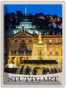 Blechschild 40x30 cm Stuttgart Deutschland Schloss Abend Bildmotiv Reisemotiv Abenteuer Reisen Urlaub