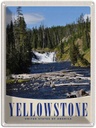 Blechschild 40x30 cm Yellowstone Wasserfall Urlaub Gebirge Natur Bildmotiv Reisemotiv Abenteuer Reisen Amerika USA