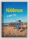 Blechschild 40x30 cm Hiddensee Fahrrad Strand Meer Bildmotiv Reisemotiv Abenteuer Reisen Deutschland Urlaub