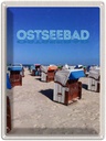 Blechschild 40x30 cm Ostseebad Deutschland Strandkorb Meer Bildmotiv Reisemotiv Abenteuer Reisen Urlaub