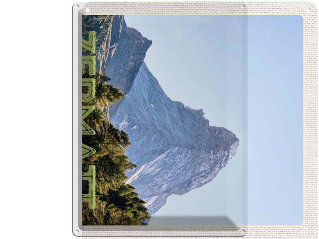 [LA-137792] Blechschild 40x30 cm Zermatt Ansicht Ausblick Urlaubsort Bildmotiv Reisemotiv Abenteuer Reisen Urlaub