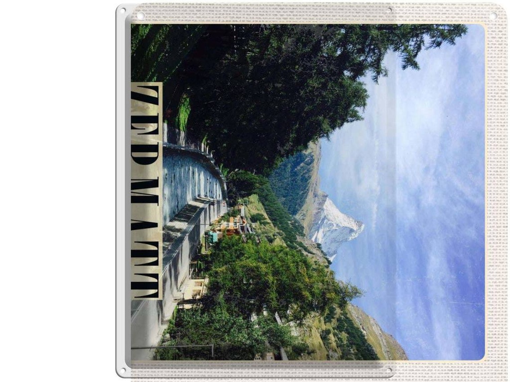[LA-137793] Blechschild 40x30 cm Zermatt Fluss Natur Wälder Urlaubsort Bildmotiv Reisemotiv Abenteuer Reisen Urlaub