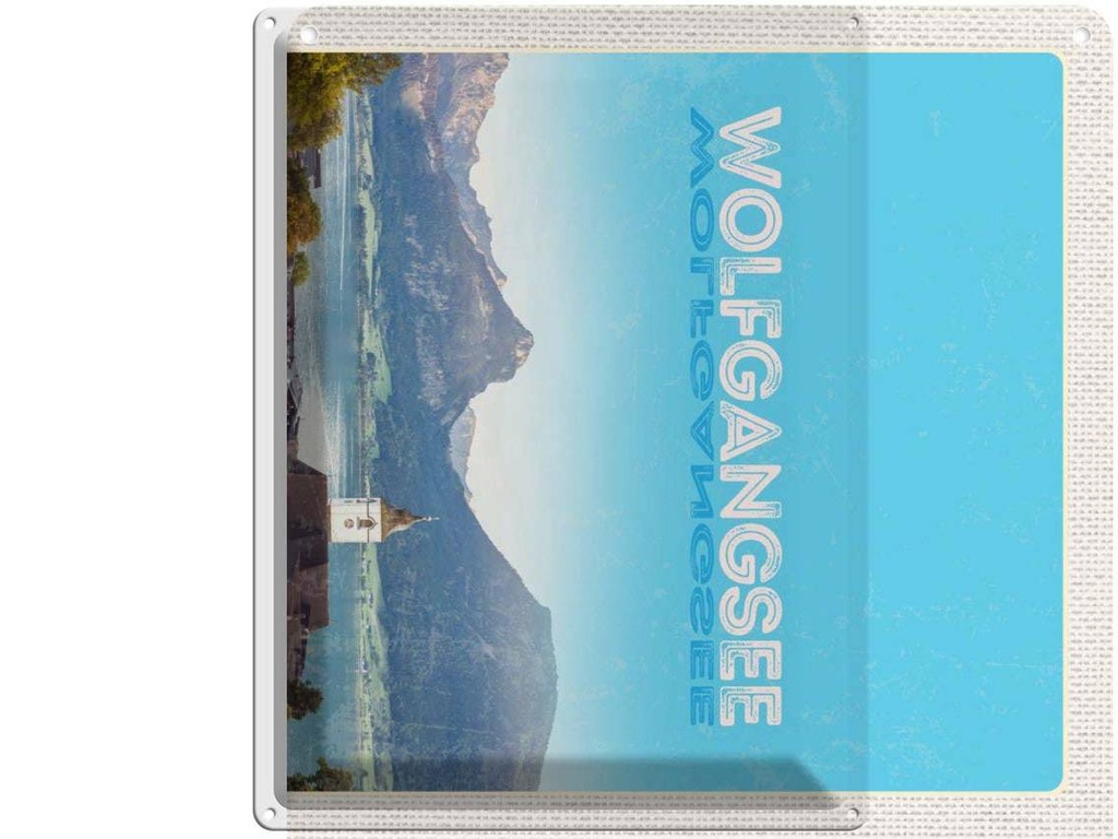 [LA-137795] Blechschild 40x30 cm Wolfgangsee See Natur Urlaubsziele Bildmotiv Reisemotiv Abenteuer Reisen Urlaub