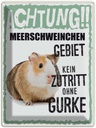 Blechschild 40x30 cm Tiere Achtung Meerschweinchen Tier Haustier