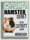 Blechschild 40x30 cm Tiere Achtung Hamster Gebiet Tier Haustier
