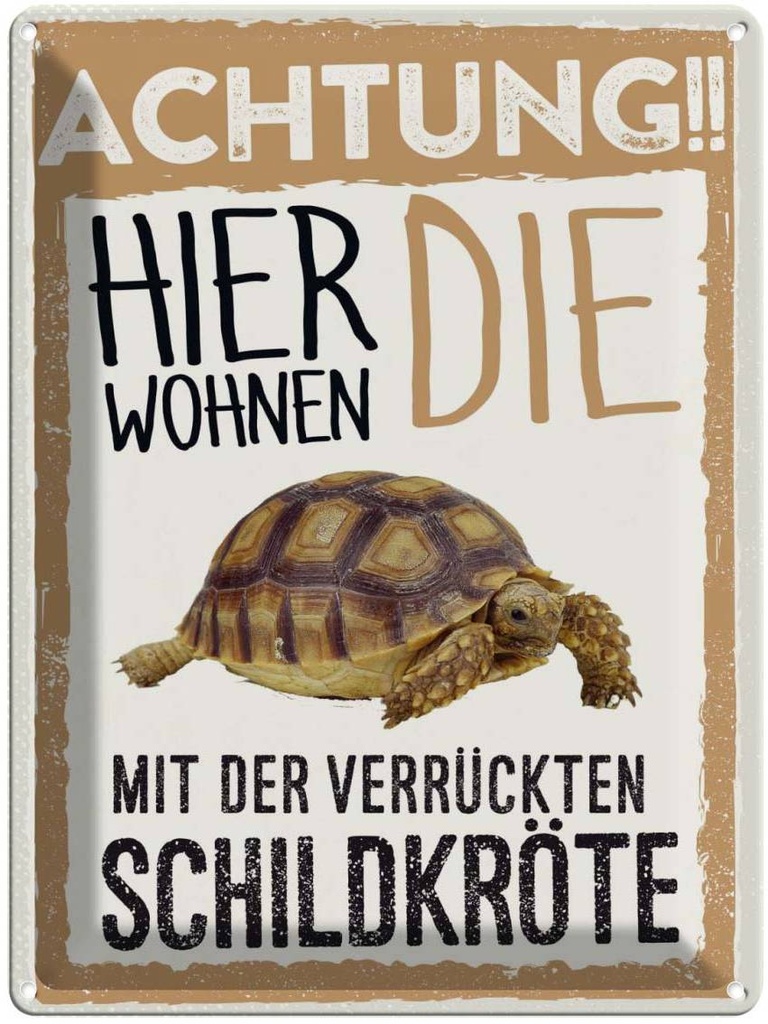 [LA-137884] Blechschild 40x30 cm Tiere Achtung hier kröte Tier Haustier