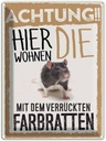 Blechschild 40x30 cm Tiere Achtung hier Farbratten Tier Haustier